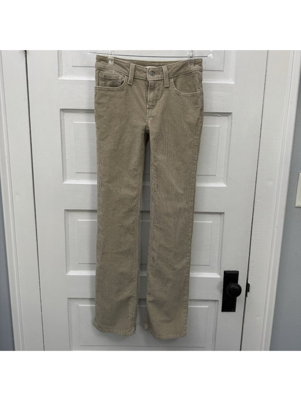 Levi’s Women’s 24 Superlow Boot Beige Corduroy Low Rise Bootcut Pants